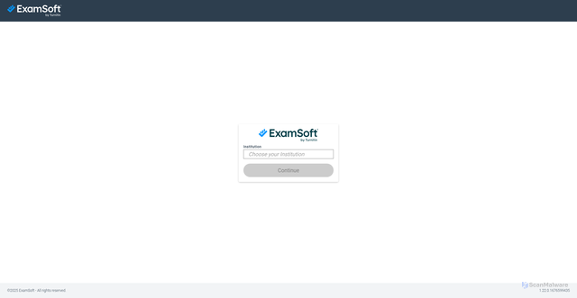 Security scan screenshot of https://login.examsoft.com/