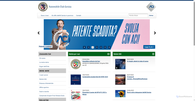Security scan screenshot of https://www.gorizia.aci.it