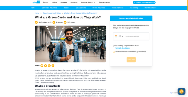Security scan screenshot of https://www.nivabupa.com/travel-insurance-articles/what-are-green-cards-and-how-do-they-work.html