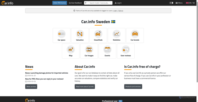 Security scan screenshot of https://www.car.info