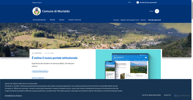 Security scan screenshot of https://www.comune.murialdo.sv.it/