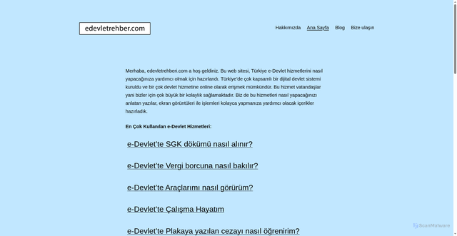 Security scan screenshot of http://edevletrehber.com/