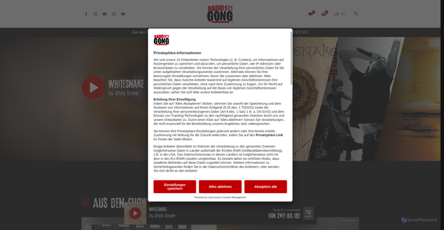 Security scan screenshot of https://gong971.de