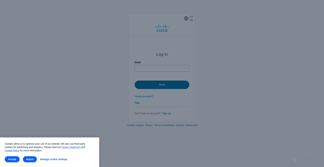 Security scan screenshot of https://id.cisco.com/