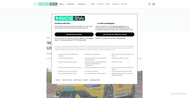 Security scan screenshot of https://insideevs.com/news/775448/xiaomi-su7-review-europe/