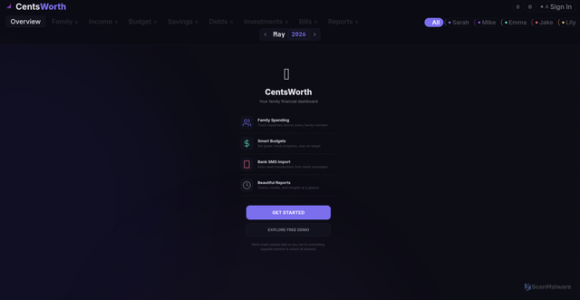 Security scan screenshot of https://centsworth.pages.dev/$%7Besc(photo)%7D