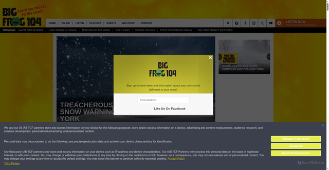 Security scan screenshot of https://bigfrog104.com/lake-effect-snow-warning/