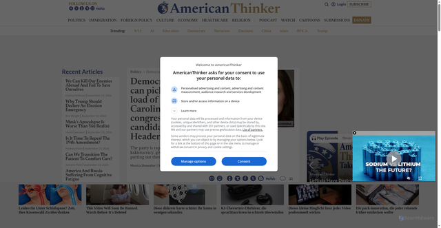 Security scan screenshot of https://www.americanthinker.com/blog/2026/09/democrats-sure-can-pick-em-get-a-load-of-north-carolina-congressional-candidate-shelly-headen/