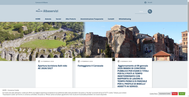 Security scan screenshot of https://albaservizi.it/