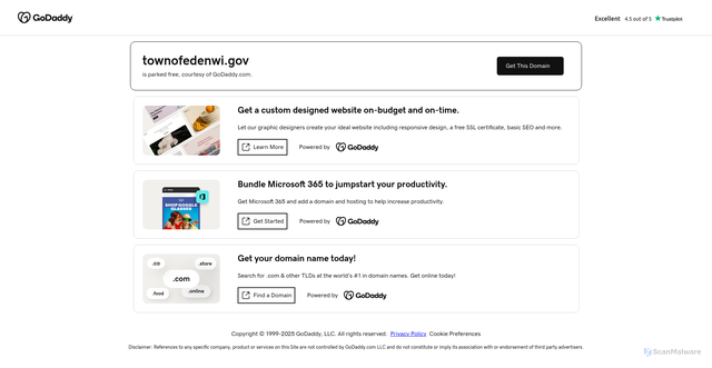 Security scan screenshot of https://townofedenwi.gov/