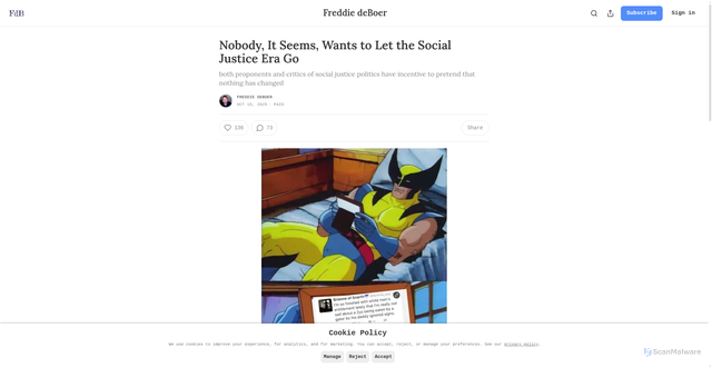 Security scan screenshot of https://freddiedeboer.substack.com/p/nobody-it-seems-wants-to-let-the