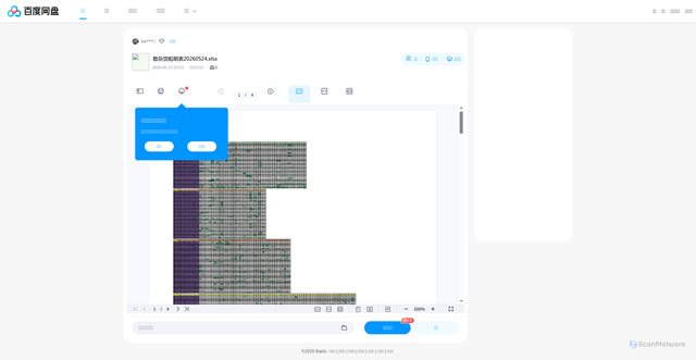 Security scan screenshot of https://pan.baidu.com/share/init?surl=7f_4-O2MgOvPMZ9oTC-RLQ&pwd=6666