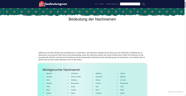 Security scan screenshot of https://bedeutungvon.com