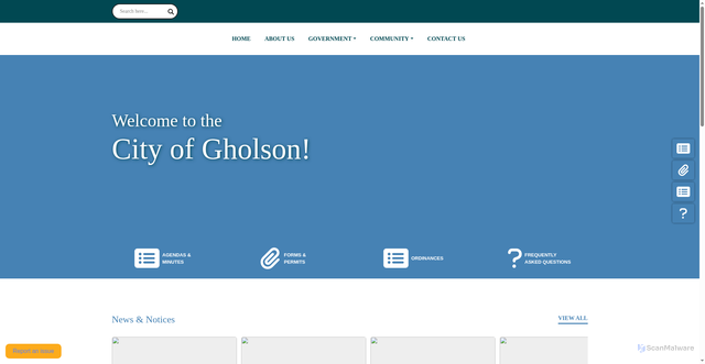 Security scan screenshot of https://cityofgholson.gov/