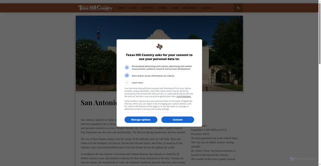 Security scan screenshot of https://texashillcountry.com/san-antonio-texas/