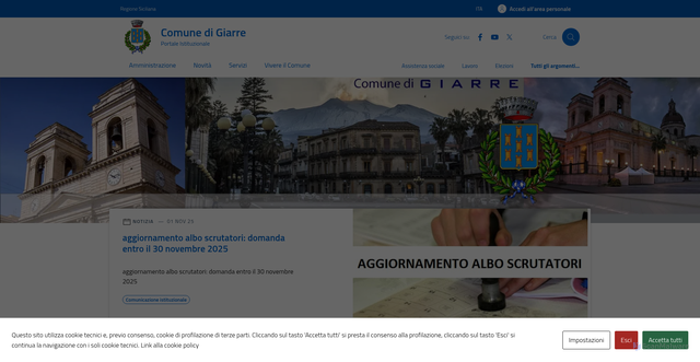Security scan screenshot of https://comune.giarre.ct.it/