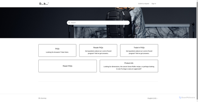 Security scan screenshot of https://dbjourney.zendesk.com/