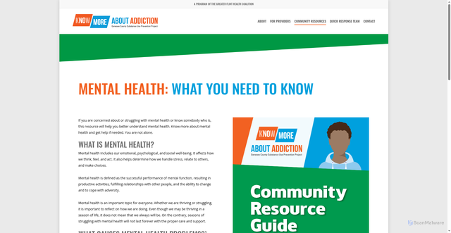 Security scan screenshot of https://knowmoregenesee.org/mental-health-what-you-need-to-know/