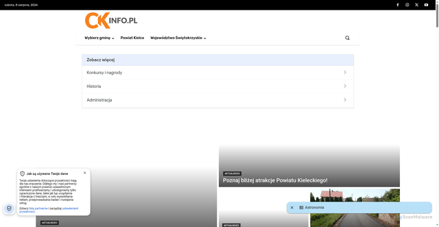 Security scan screenshot of ckinfo.pl