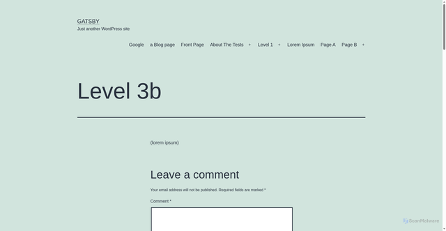 Security scan screenshot of https://wptest.pages.dev/level-1/level-2/level-3b/
