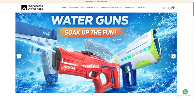 Security scan screenshot of https://easystationers.com/