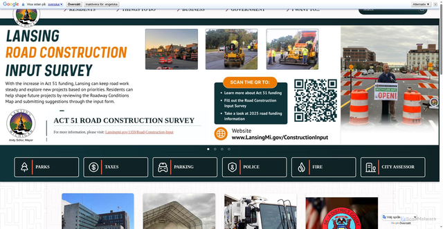 Security scan screenshot of https://www.lansingmi.gov