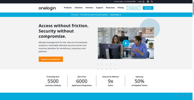 Security scan screenshot of https://onelogin.com