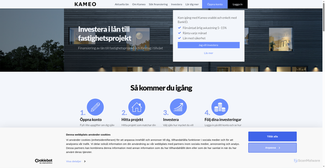 Security scan screenshot of https://www.kameo.se/