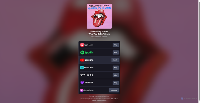 Security scan screenshot of https://rollingstones.lnk.to/whoyoucallincrazyEM!UMGUK54793-1765154?vvsa_consumer_id=8485957&vvsa_tracking=_vvsa_7NzQeb5R787075