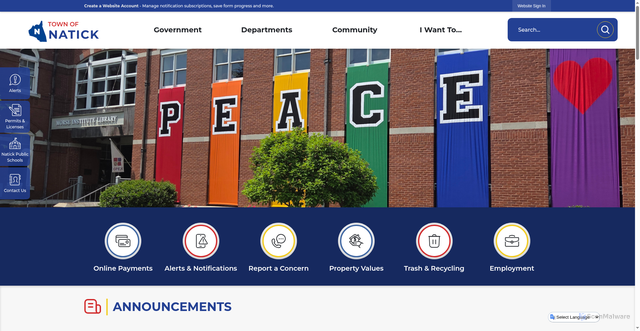 Security scan screenshot of https://natickma.gov/