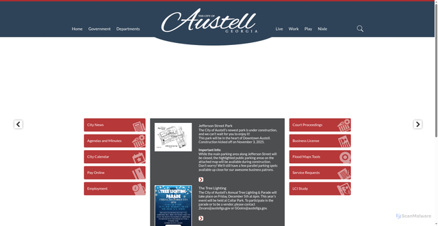 Security scan screenshot of https://austellga.gov/