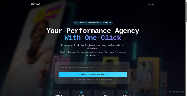 Security scan screenshot of https://adslab.one/