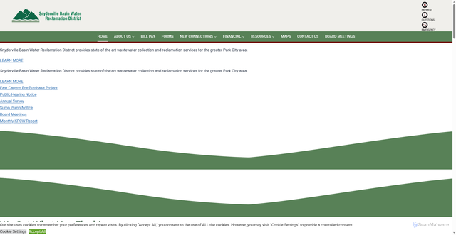Security scan screenshot of https://www.sbwrd-ut.gov/
