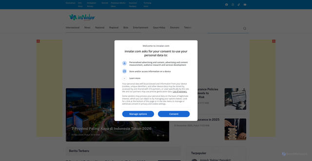 Security scan screenshot of https://innalar.com