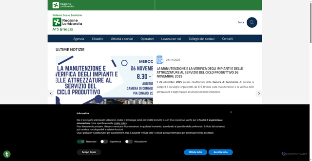 Security scan screenshot of https://www.ats-brescia.it/