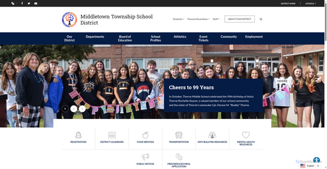 Security scan screenshot of https://middletownk12.org