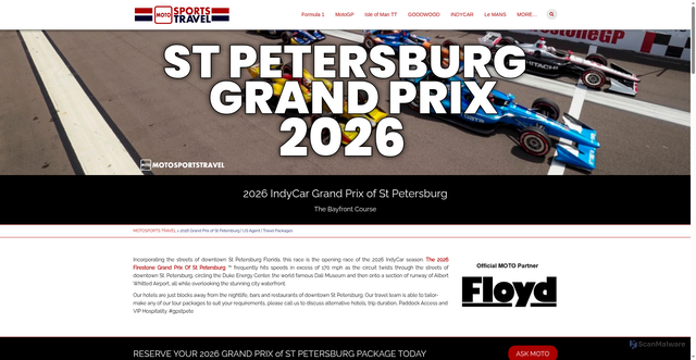 Security scan screenshot of https://motosportstravel.com/indycar-grand-prix-st-petersburg/