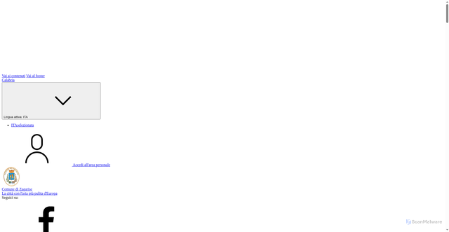 Security scan screenshot of https://www.comune.zagarise.cz.it/