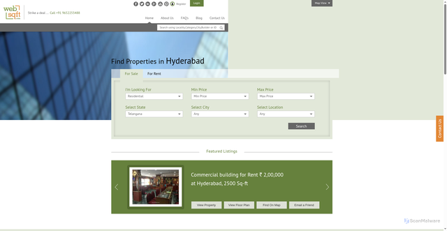 Security scan screenshot of https://websqft.com