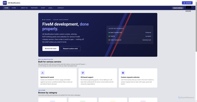 Security scan screenshot of http://uk-mods.pages.dev/