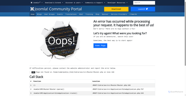 Security scan screenshot of cdn.joomla.org