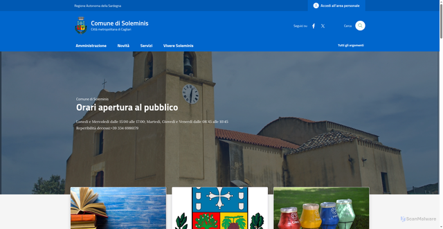 Security scan screenshot of https://www.comune.soleminis.su.it/