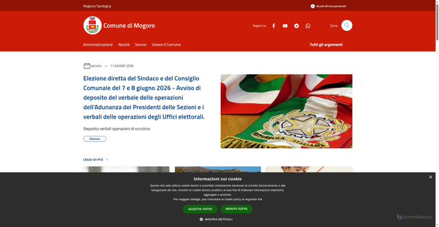 Security scan screenshot of https://www.comune.mogoro.oristano.it