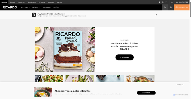 Security scan screenshot of https://ricardocuisine.com
