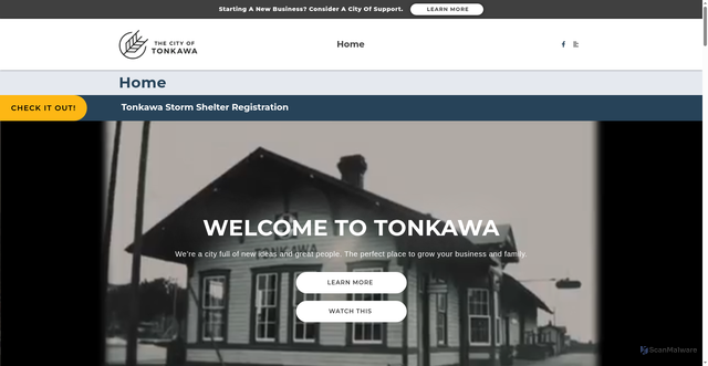 Security scan screenshot of https://tonkawaok.gov/