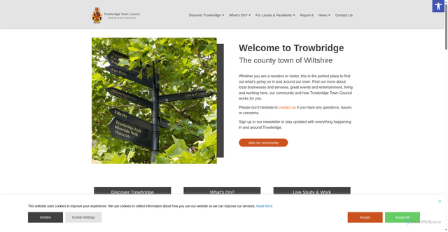 Security scan screenshot of https://trowbridge.gov.uk/