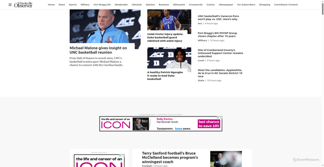 Security scan screenshot of https://www.fayobserver.com