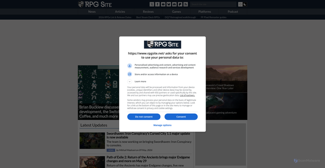 Security scan screenshot of https://www.rpgsite.net