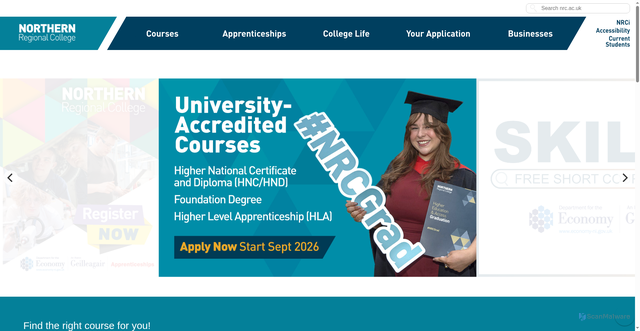 Security scan screenshot of https://www.nrc.ac.uk/