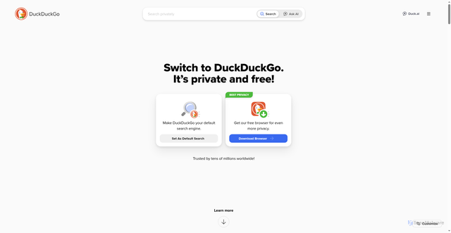 Security scan screenshot of https://duckduckgo.com/